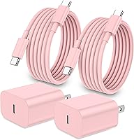 Vista 14 de Cargador de carga rápida para iPhone 17, 16, 15, paquete de 20 W, Apple iPad, USB C, bloque Chrager de pared con cable USB C a C de 6 pies