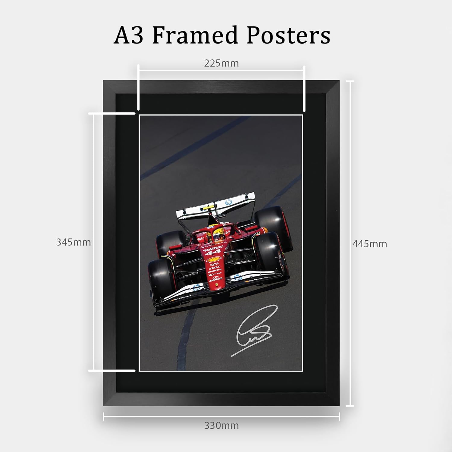 HWC Trading Lewis Hamilton Ferrari Gifts Printed Signed Autograph Picture for F1 Formula 1 Racing Fans (ID-000131) - 16" x 12" Framed