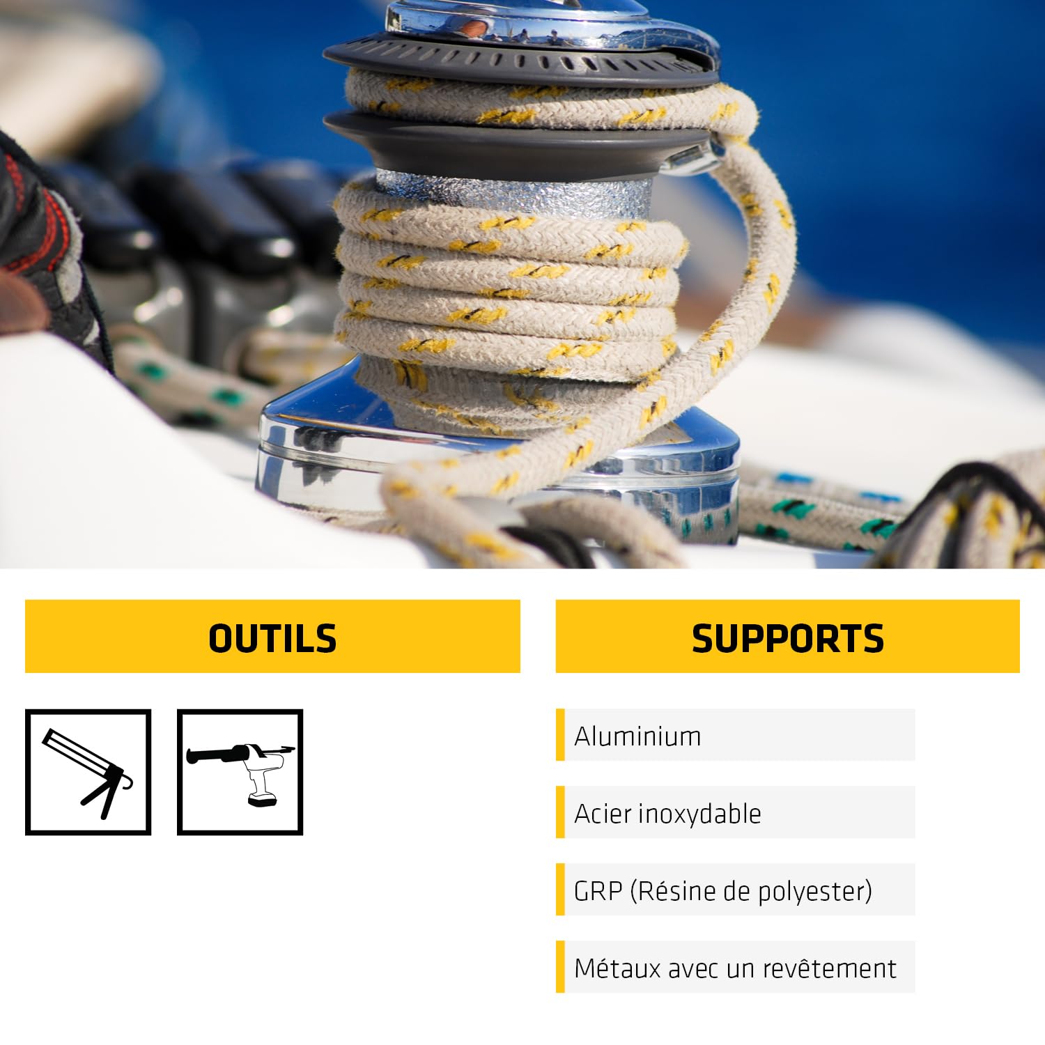 SIKA - Mastic multi-usages marine - Sikaflex 591 - Blanc - Carton 12x300ml | Joint flexible bateau, pont, coque - Intérieur/Extérieur - Résiste aux intempéries - Sans Solvant
