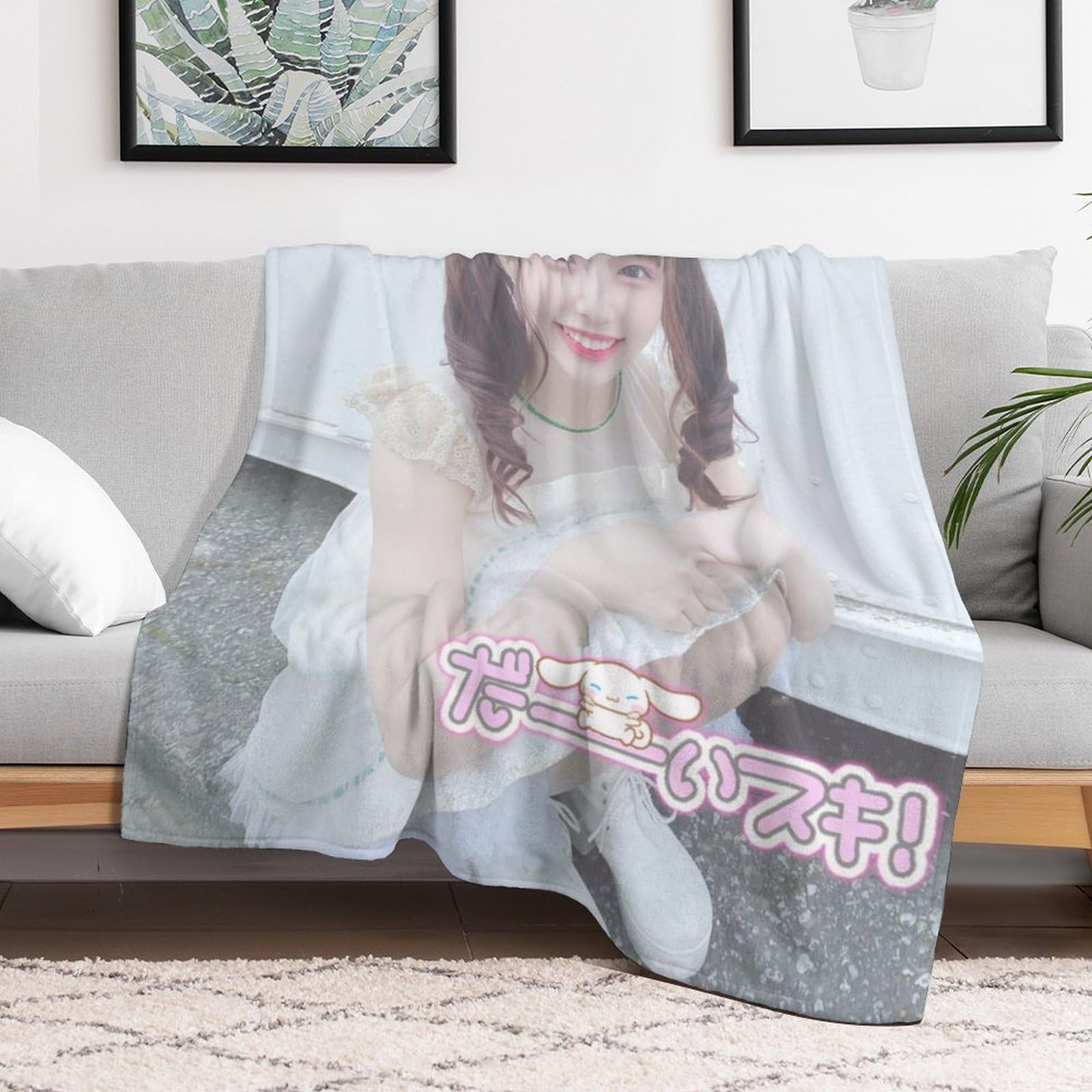 Amazon｜ブランケット 楠木あず フランネル 毛布 ひざかけ 軽量 洗える