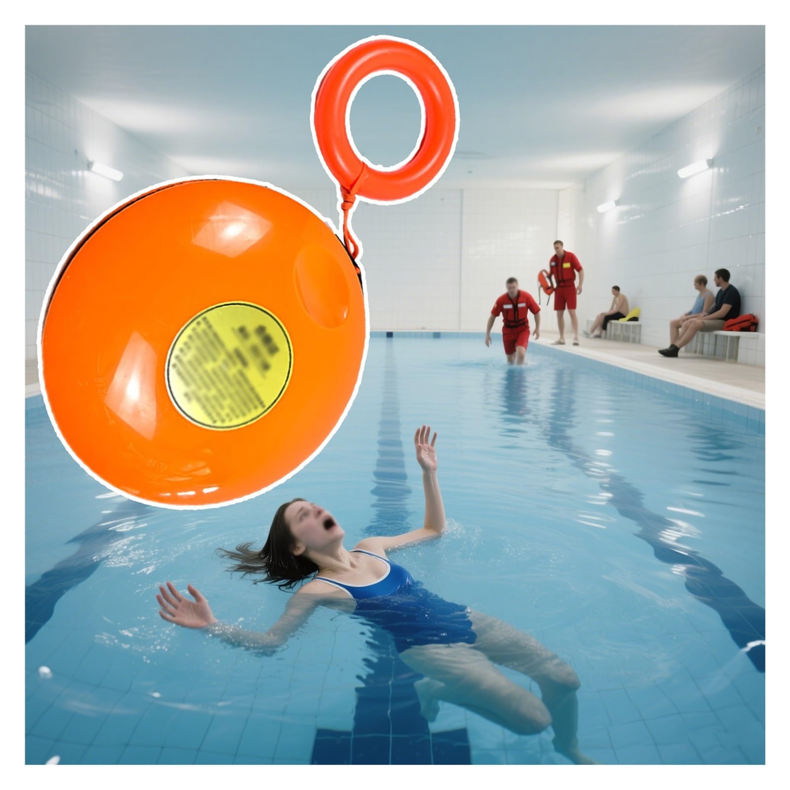 Duży zestaw ratowniczych frisbee – 2 do 6 sztuk sprzętu ratowniczego z liną 300 cm i gumowym uchwytem, przenośny sprzęt bezpieczeństwa do zapobiegania utonięciu (9 szt.)