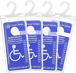 MTABCTY 4 PCS Handicap Placard Holder - Ultra Transparent Disabled Parking Permit Placard Protective Holder Cover with Large Hook for Auto Accessories
