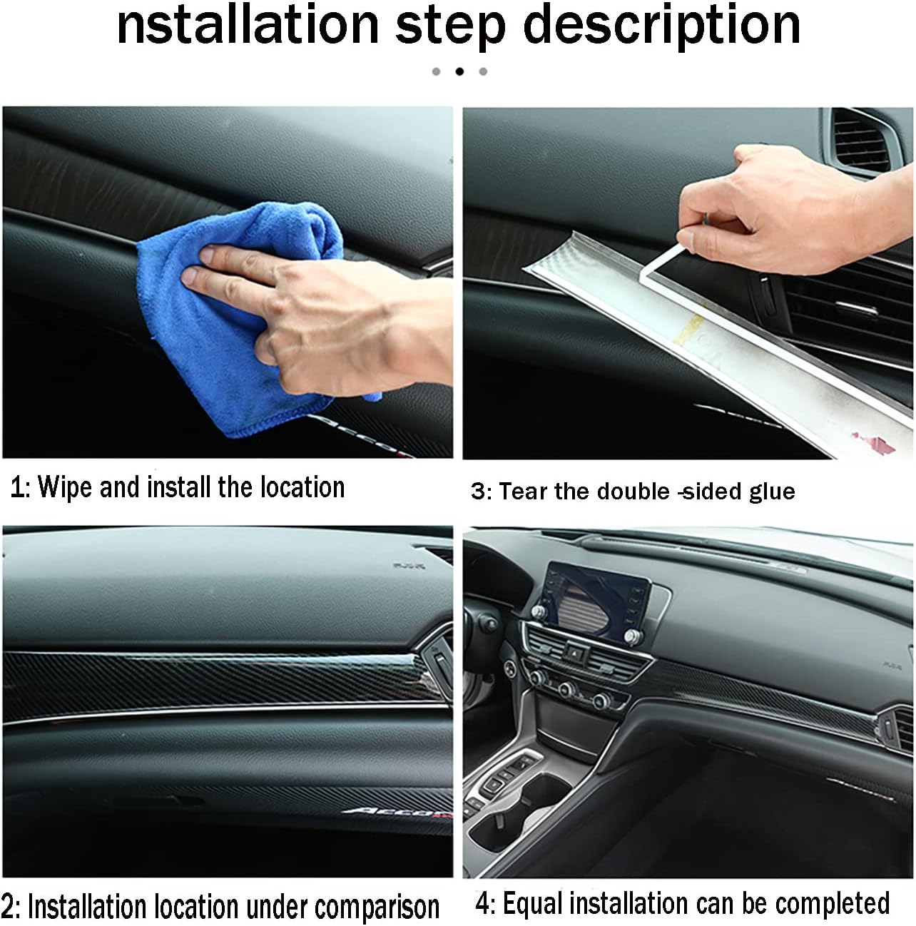 Car Accessories Fit for Honda Accord 10th Gen 2018-2022 Inner Dashboard Center Console AC Switch Button Panel Stripe Cover Trim （ Red ABS 2 PCS