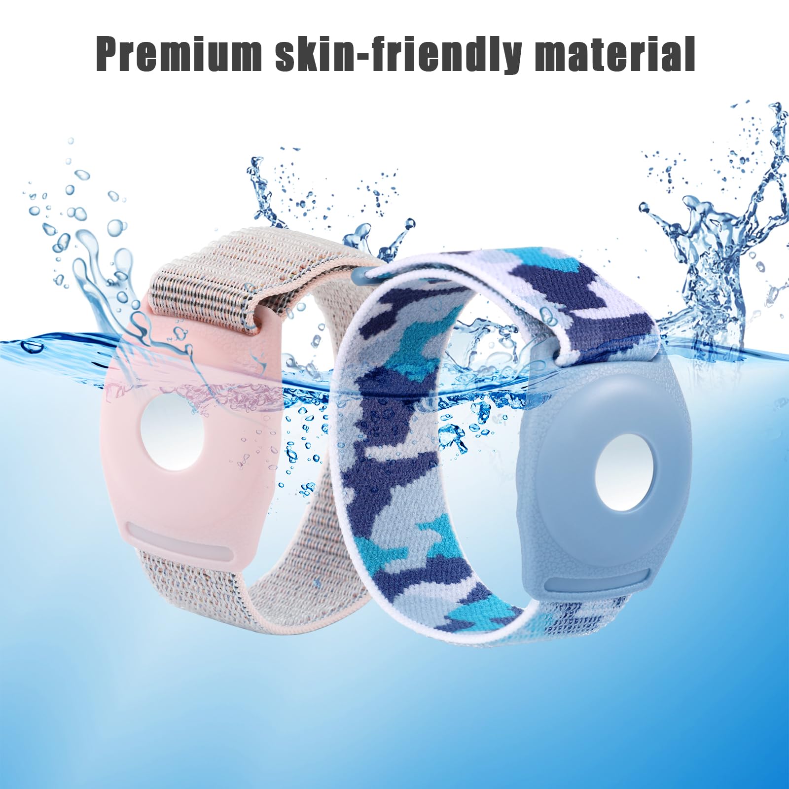 Porta Medaglione Principessa Crociera - Bracciale Regolabile Con Adesivo Magico, 2 Pezzi Blu E Nero