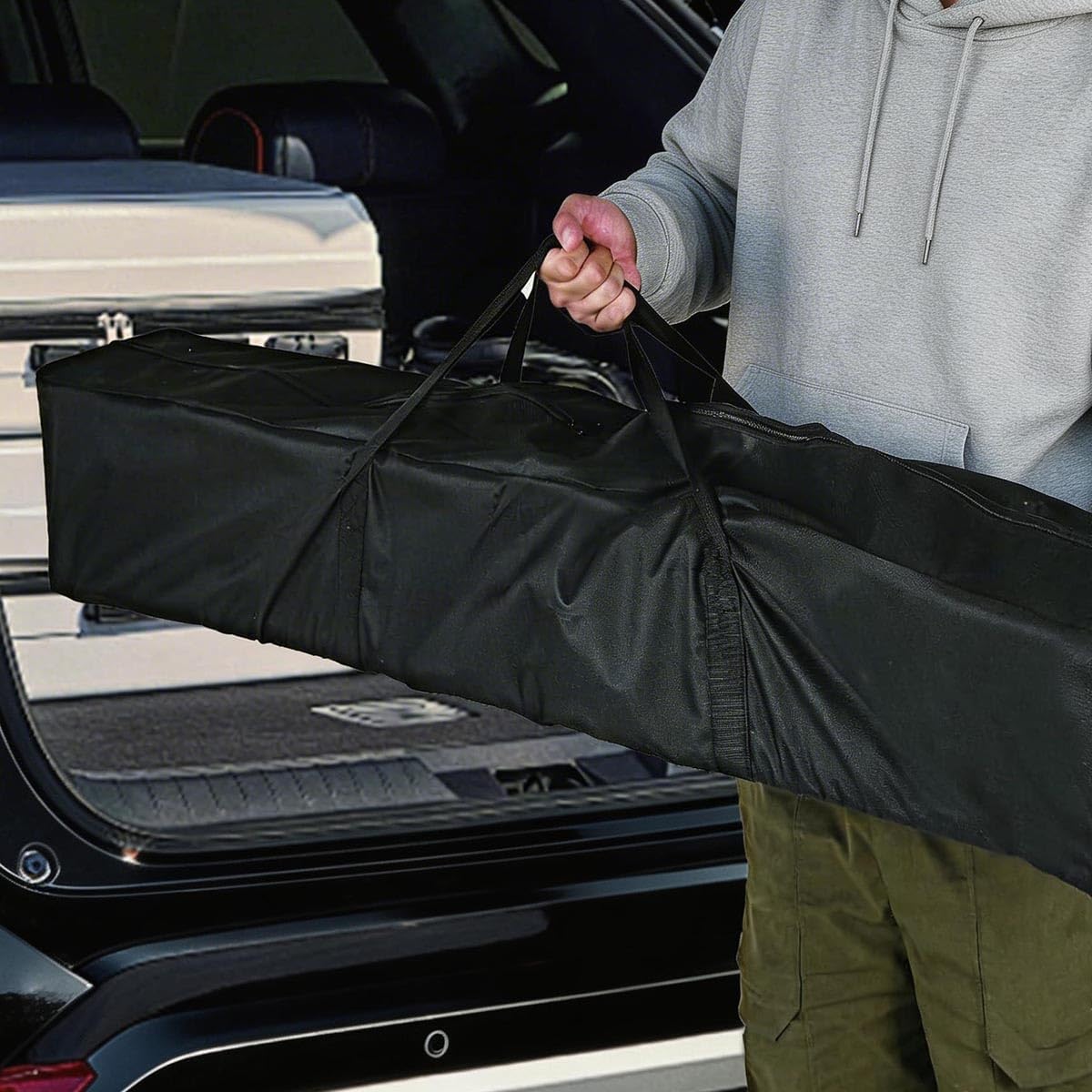 Lazy Daze Hammocks Extra Large Heavy Duty Hammock Storage Bag, 58.2''L x 9.4''W 600D Waterproof Oxford Fabric Bag for Hammock and 12 FT Stand, Portable Carrying Bag with Zippers & Handles, Black