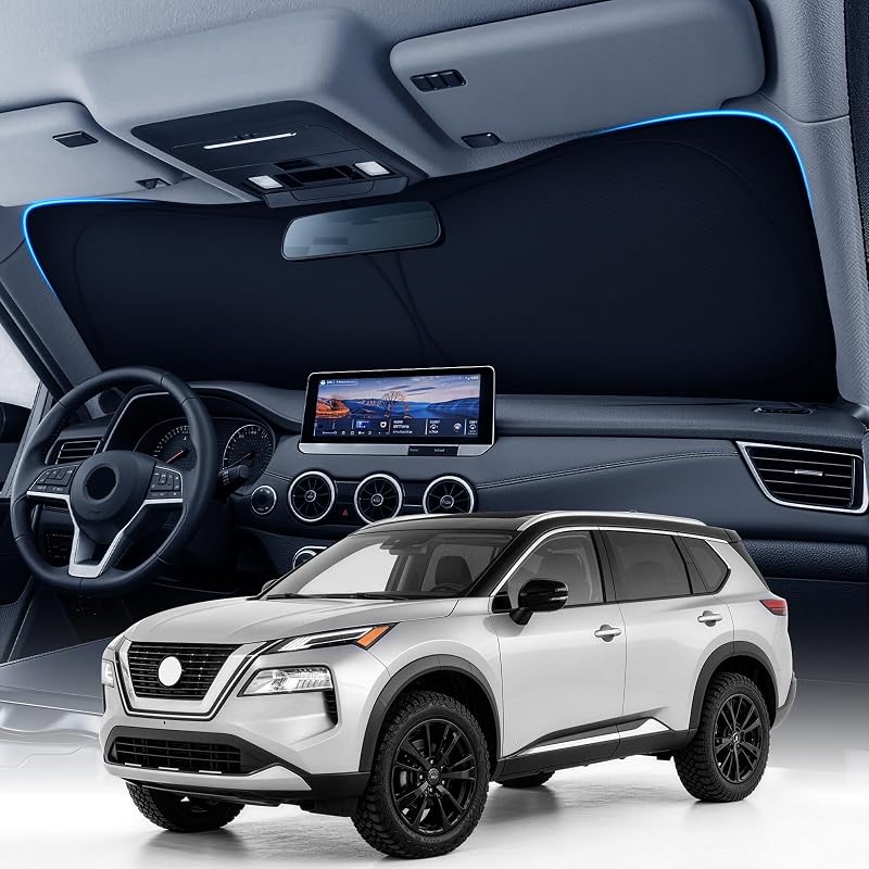 Protetor Solar para Para-brisa Zanch sob Medida para Nissan Rogue 2021–2026, 7 Camadas, Dobrável, Modelo ZC-US-ZYQDa-NissanRogue