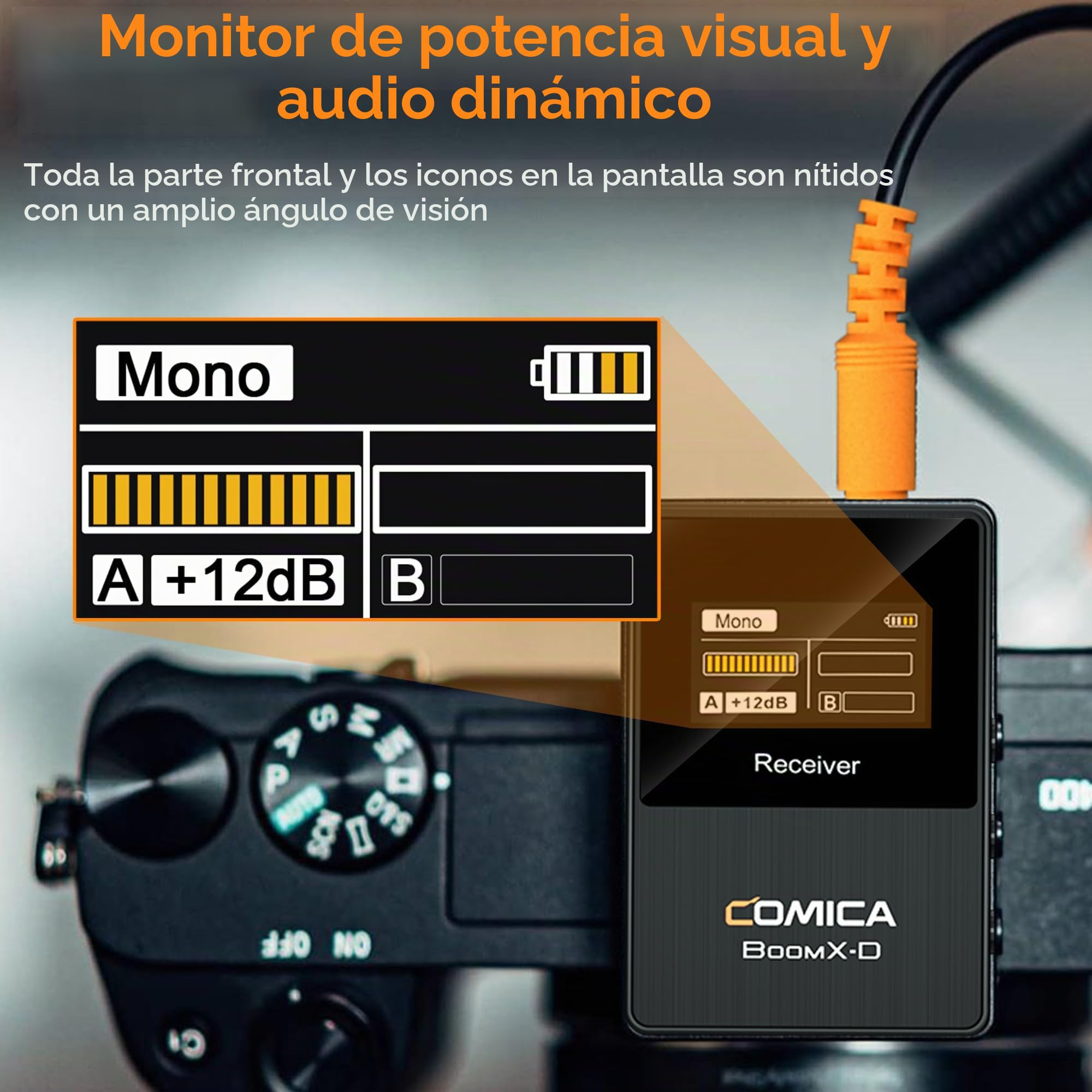 comica Micrófono inalámbrico 2.4G BoomX-D2 Micrófono de Corbata inalámbrico con Funda de Funda, 2 transmisores y receptores y Dual Lapel Mic para DSLR Cámara Laptop PC Smartphone Entrevista