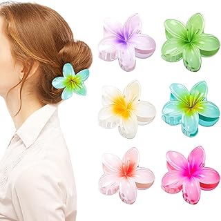 6 Pcs Flower Clips for Hair, Flower Hair Claw Clips, Plumeria Hair Clip, Flower Hair Clips for Thick and Thin Hair, Hair Accessories for Women Girls,Cute Hair Clips