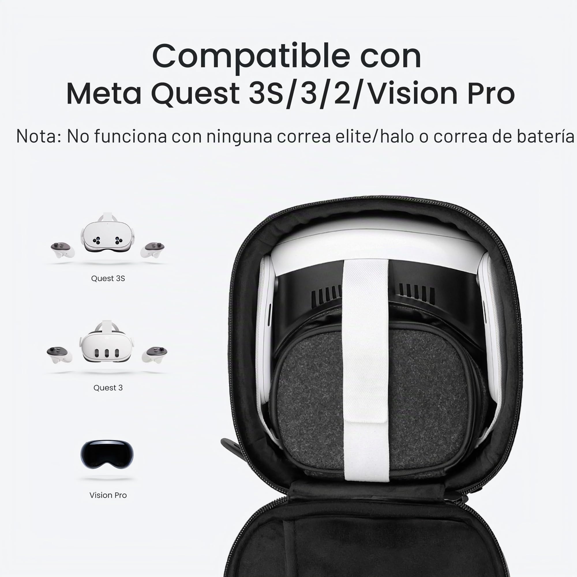 KIWI design P4 Juego de Estuches de Portátiles de Dos Piezas Válido con Meta Quest 3S/Quest 3/Quest 2/Vision Pro y Accesorios para Controladores Táctiles, No Válido con Correas Elite/Halo o de Batería