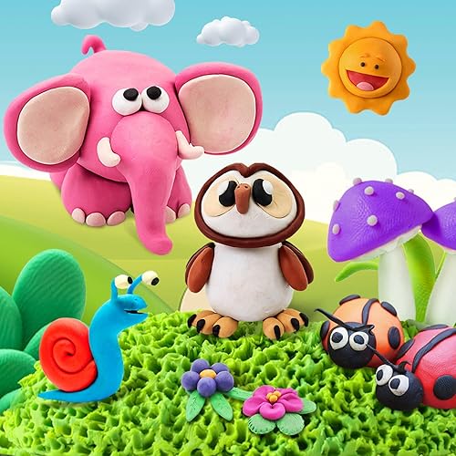 Miniatura 6 de Arcilla seca al aire en 76 colores, arcilla para modelar para niños, arcilla mágica de moldeo de bricolaje, regalo para niños