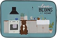 Vista 69 de Caroline's Treasures CK7824DDM - Tapete absorbente para secado de platos con diseño de bulldog inglés, rojo y blanco, para encimera de cocina, 14 x