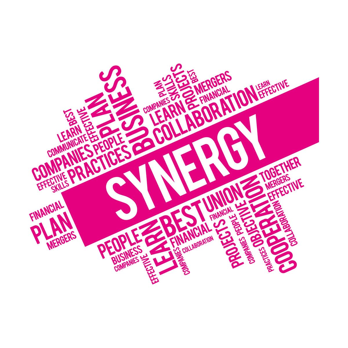 Mural and Wall Vinyl Decal Synergy Collaboration Business Office Space Words 81x108.3cm Removable Without Leaving Glue Extra Large Rosered