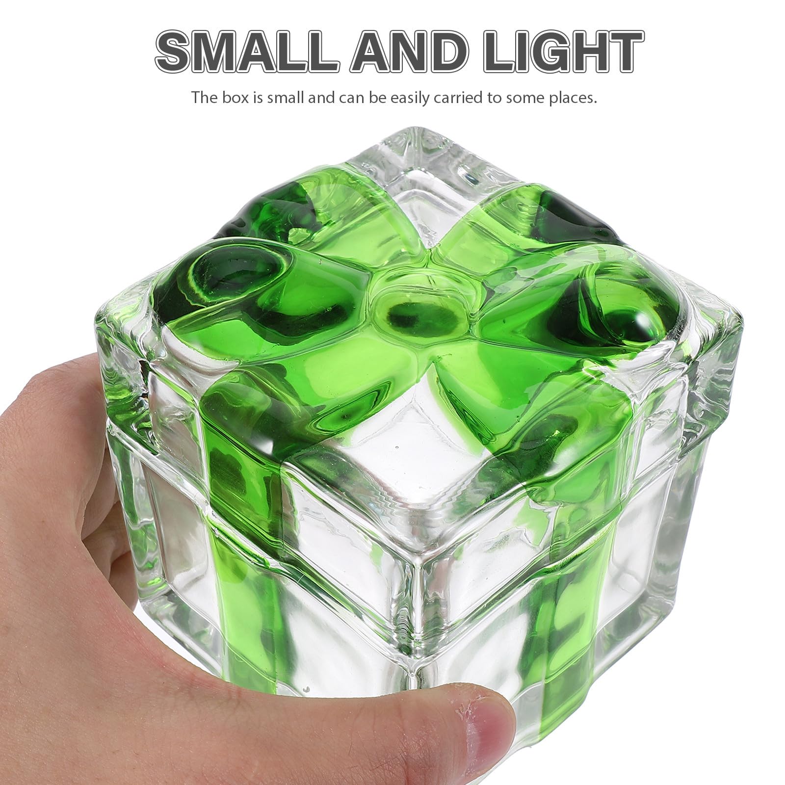 Bonbonnière en Cristal Décorative Boîte à Bonbons, Verte Couvercle