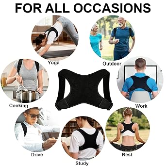 Back Brace Posture Corrector for Women Men - Adjustable Back Support Shoulder Posture Support for Improve Posture Provide And Back Pain Relief For Upper Back Pain