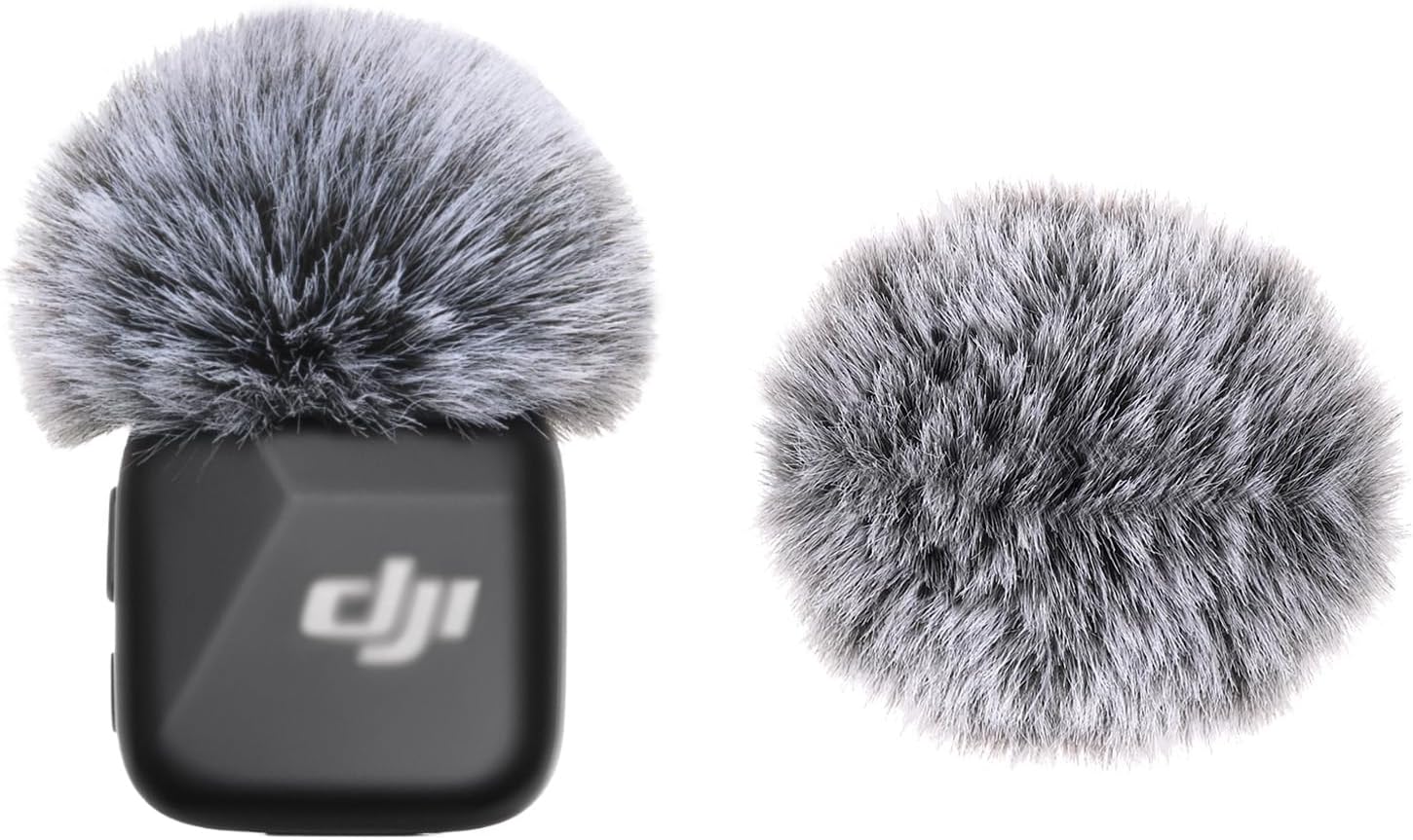 Microphone Windscreen for DJI MIC MINI (2024) Wireless Microphone Furry Wind Muff Accessories (2 Packs-Grey)
