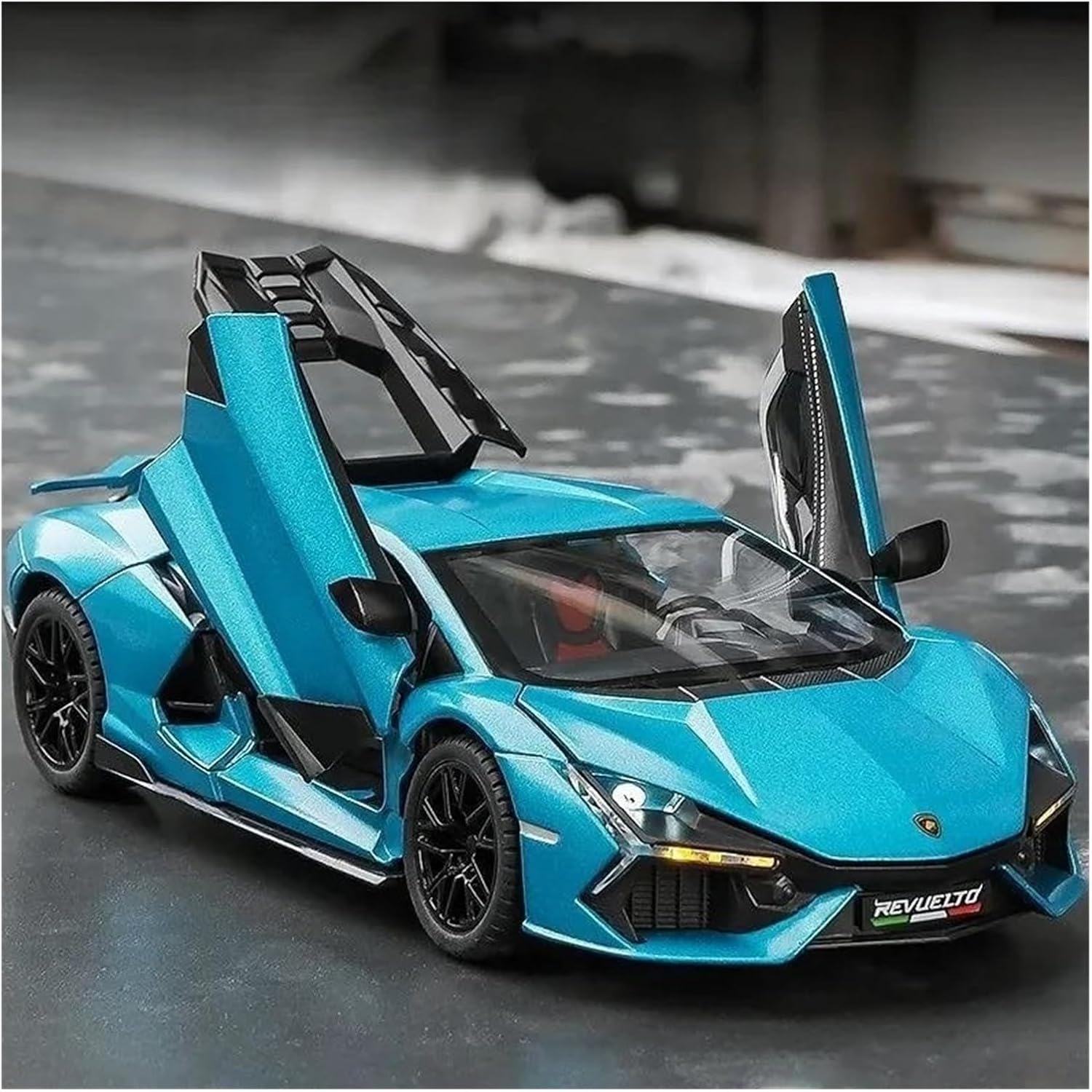 Scale car Model 1/24 for Revuelto Supercar Model Diecast Alloy Metal Model Highly Restored Real Car Put in Display Cabinet Suitable for Display(Blue)