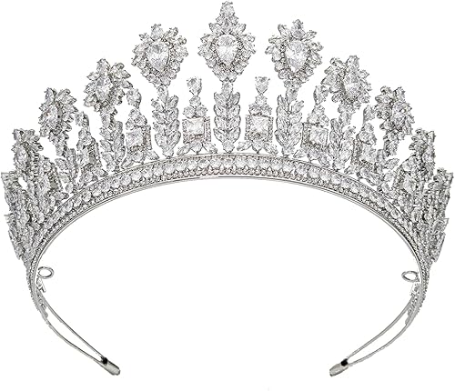 Tiaras y coronas de boda de lujo con circonita cúbica 5A para mujer, hechas a mano, accesorio para el cabello, diadema grande de circonita cúbica,