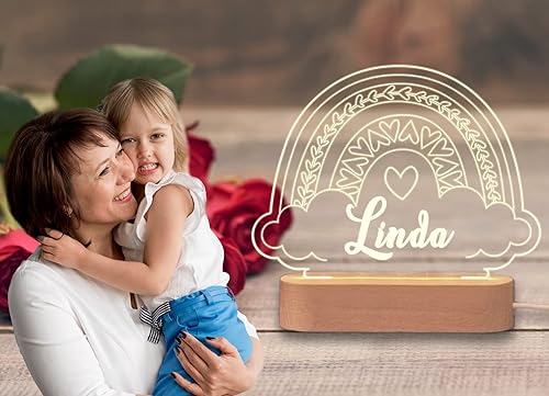 Miniatura 5 de Regalos personalizados para el día de San Valentín para niños, luz nocturna para bebé, bonita luz nocturna arcoíris, luz nocturna personalizada, luz
