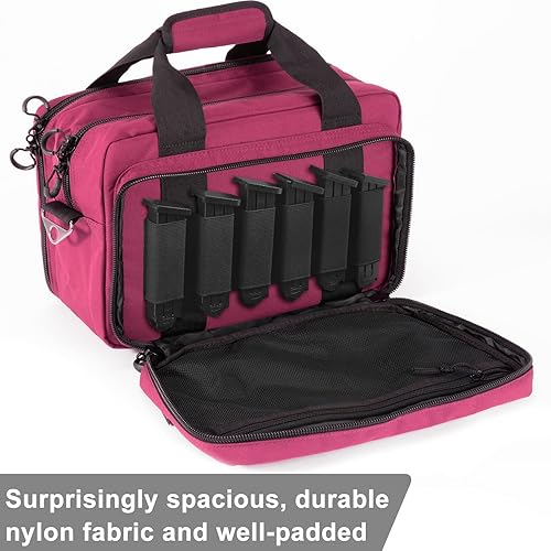 Miniatura 8 de PROFOCUS Bolsa táctica de lujo para pistola  Estuche de pistola doble para campo de tiro  Bolsa de almacenamiento de armas de fuego con protección