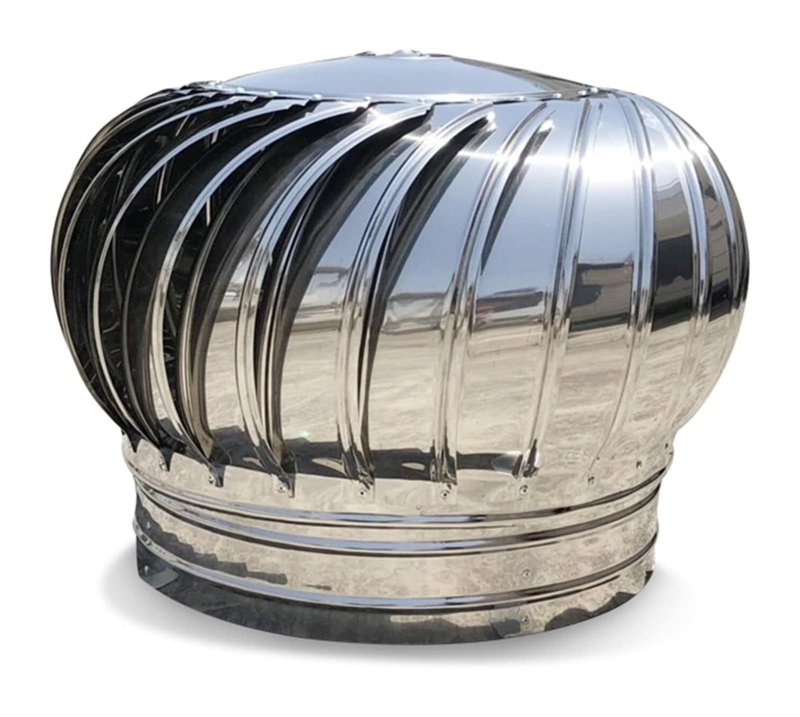 EBZFASO Galvanized Steel Roof Vent Cowl, Chimney Cap Rotary Ventilator 304 Stainless Steel Rotating Spinner(350mm)