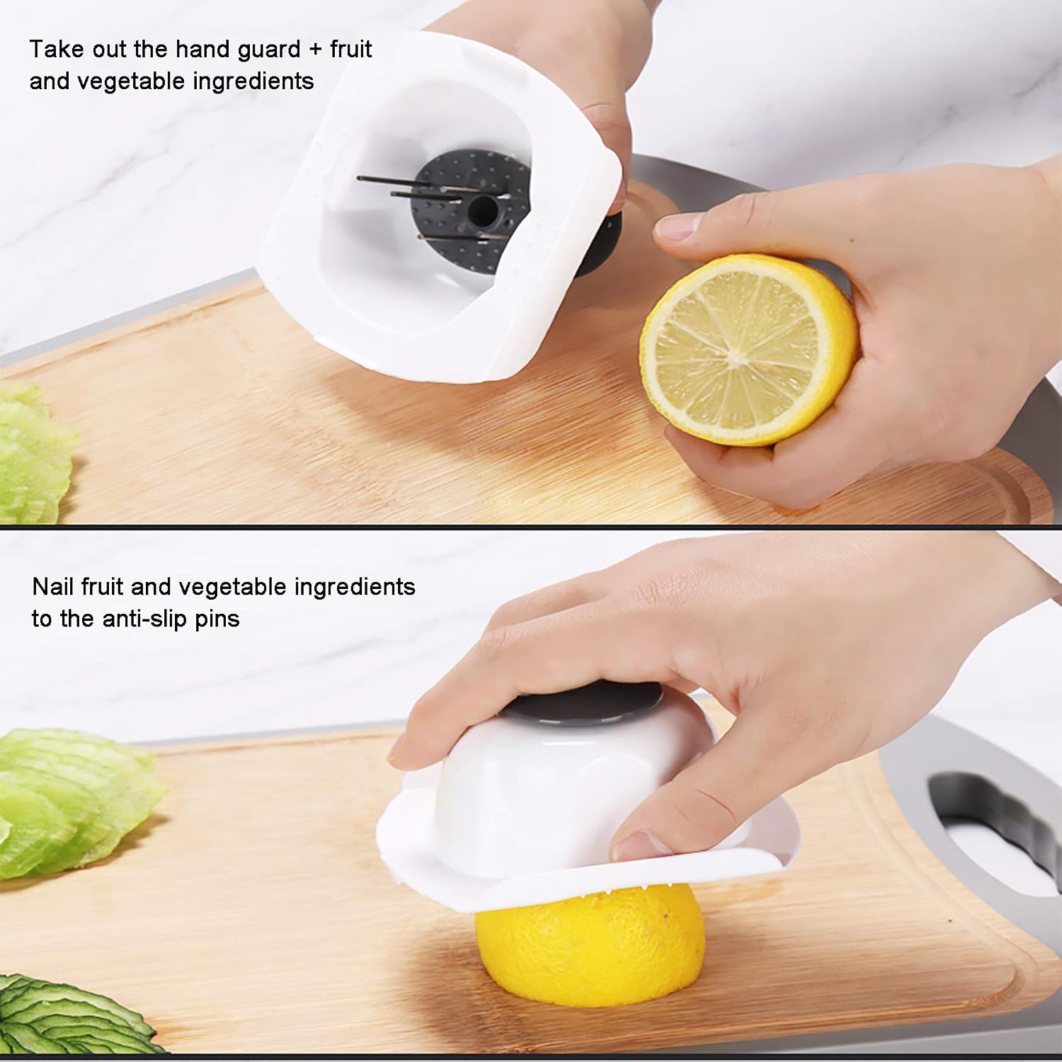 Mandolin Slicer Cutter Multifunctional Onion Mincer Chopper with Container and Stainless Steel Blades Vegetable Chopper Food Chopper Crusher for Dicing Slicing and Chopping Food-6 in 1 33x11x11cm(1