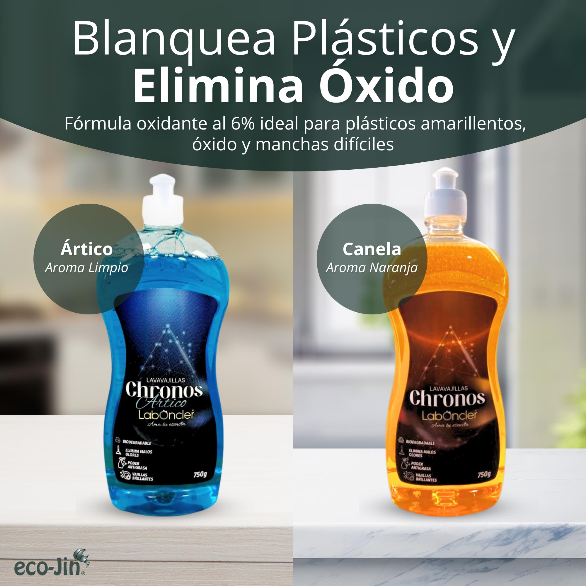 Eco-Jin Pack Chronos Canela Naranja | Crema Oxidante Valquer | Difusor | Bayeta Microfibra | Estropajo Con Esponja | Cepillo para Juntas | Limpiador Multiusos