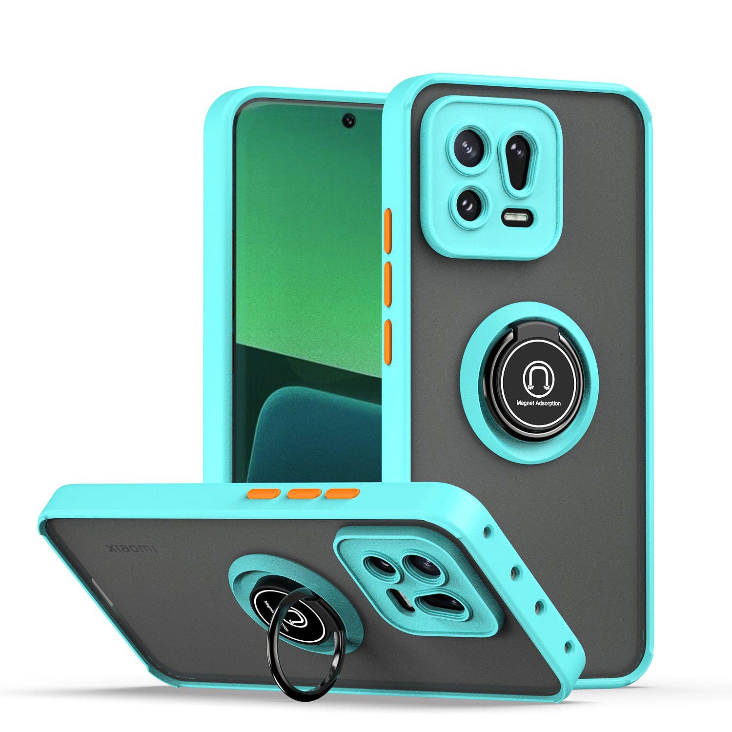 ILING Cover Per Honor X7: Custodia Antiurto Con Retro In Vetro Colorato E Paraurti In TPU (Verde Blu) - 2