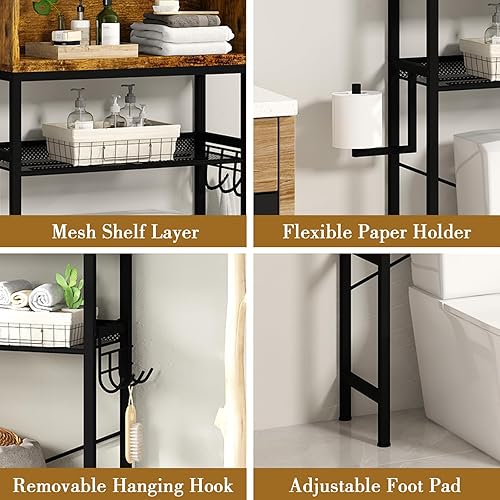 Miniatura 6 de Lamerge Gabinete de almacenamiento sobre el inodoro estante de inodoro de baño organizador de baño independiente sobre el inodoro con estante