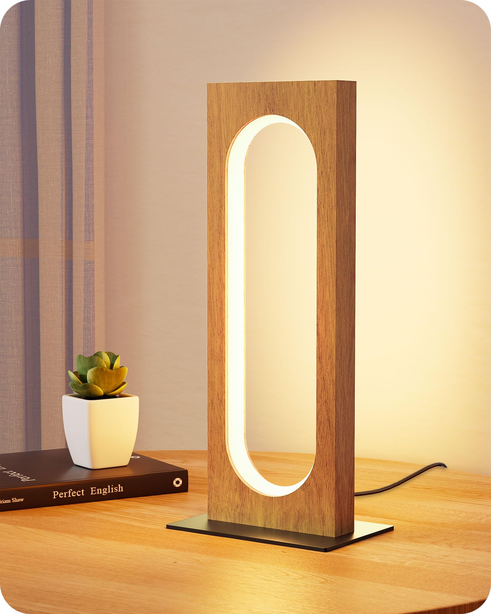 EDISHINE Wooden LED Table Lamp