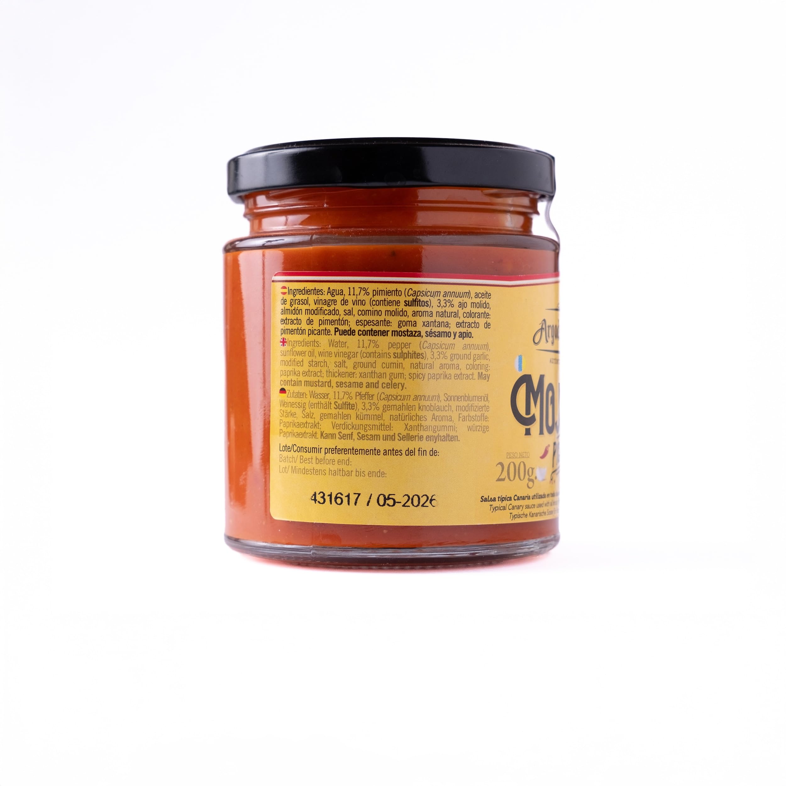 Argodey Fortaleza Mojo Picón Picante 200g - Autentica Salsa Canaria para Untar