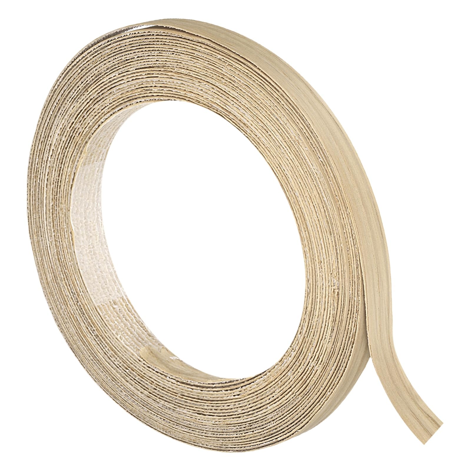 sourcing map 13mmx8m (WxL) Wood Veneer Edge Banding, Pre-Glued White Oak