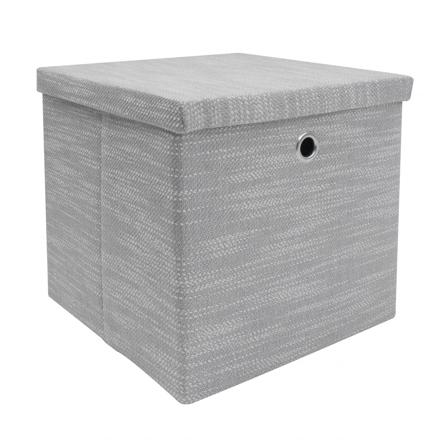Jvl  Grey Serena Foldable Cube Organiser Box With Lid in Size 22.7 L, Sports Direct