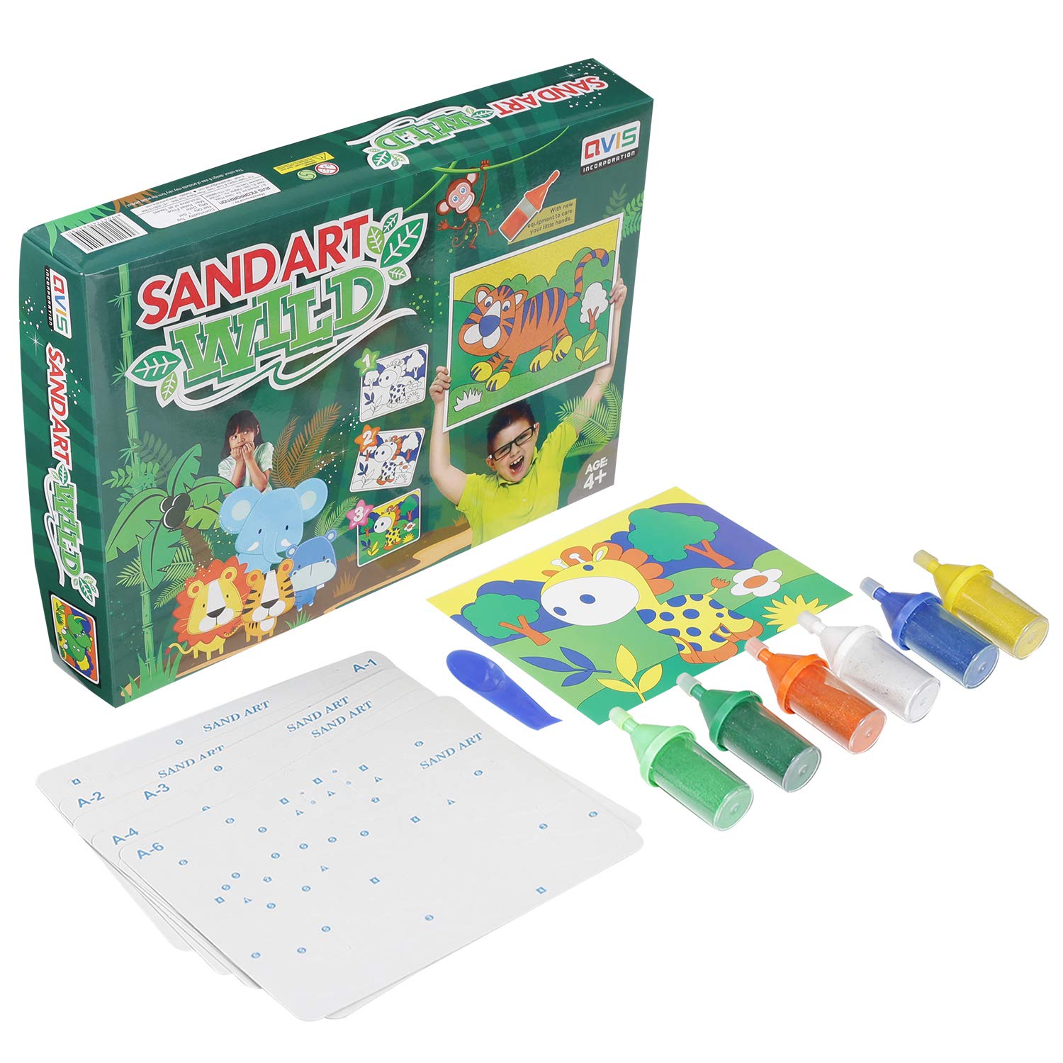 toyztrend Sand Art Wild Animals for Creative Kids to Enhance Their Artistic Skills