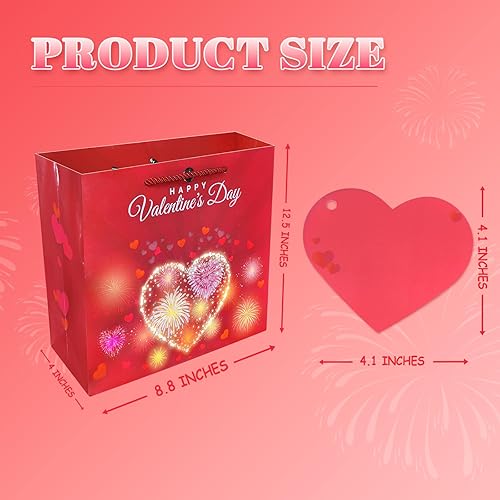 Miniatura 2 de DTESL Bolsa de regalo musical con luces de fuegos artificiales y animación, bolsa de regalo para el día de San Valentín, bodas y aniversarios,