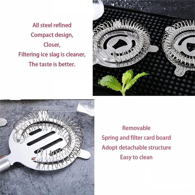 Kit Bartender 23 Piezas Acero Inoxidable Coctelera Set Bar Hogar miniatura 6