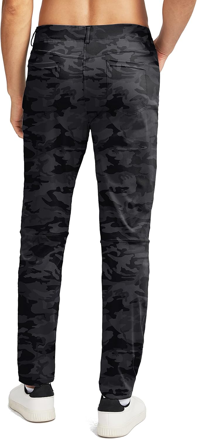 G Gradual Men's Stretch Golf Pants with 6 Pockets Slim Fit Dress Pants for Men Travel Casual Work (Grey camo, S) - Image 4