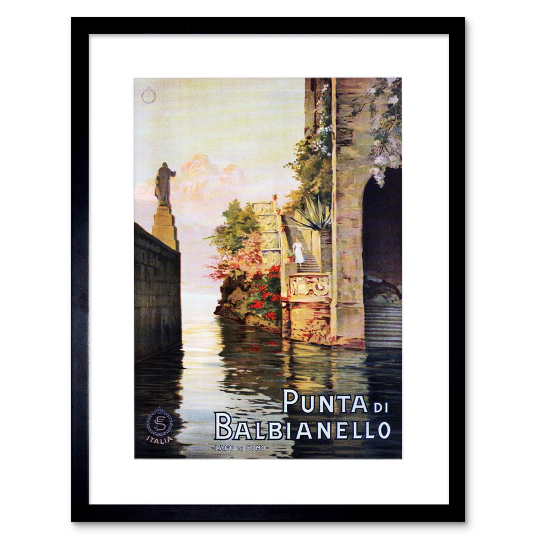 Wee Blue Coo Travel Balbianello Lake Como Italy Vintage Advert Framed Wall Art Print