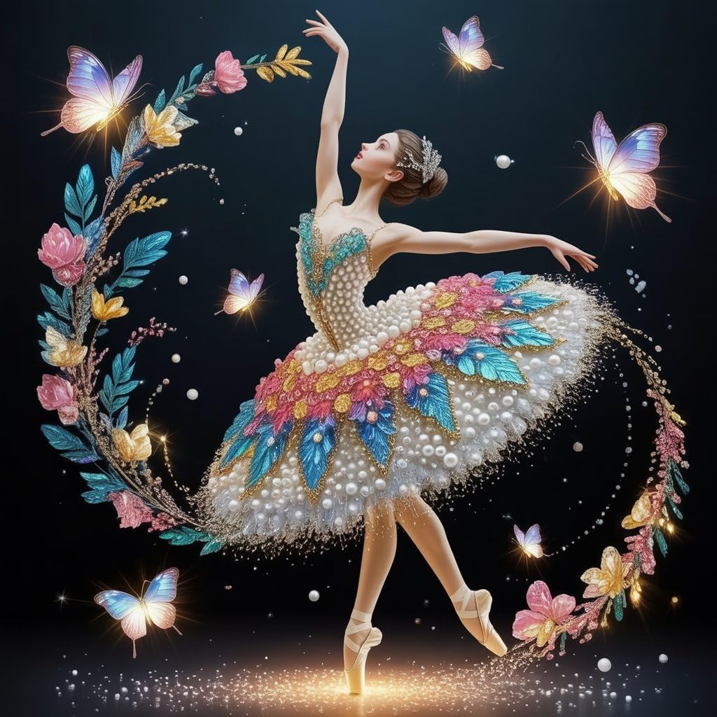Diymood DIY 5D Diamond Art Painting Elf Kits for Adults, Paint with Diamond Art Woman Full Drill Round Canvas Embroidery Mosaic Beginner Home Wall Decor Gift 12x12 inch F14