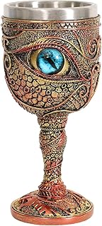 Stainless Steel The Eye of The Dragon Wine Goblet Chalice,Dungeons and Dragons Medieval DragonWine Cups 7oz.Men’s Gift (Blue Eyes)
