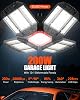 Rafow 200W LED Garage Light 2 Pack - 20000LM 6500K Deformable Ceiling Lighting Fixture with 12 Adjustable Panels - E26/E27 Bay Light for Garage | Basement | Shop | Workshop | Barn | Warehouse [Energy Class D]