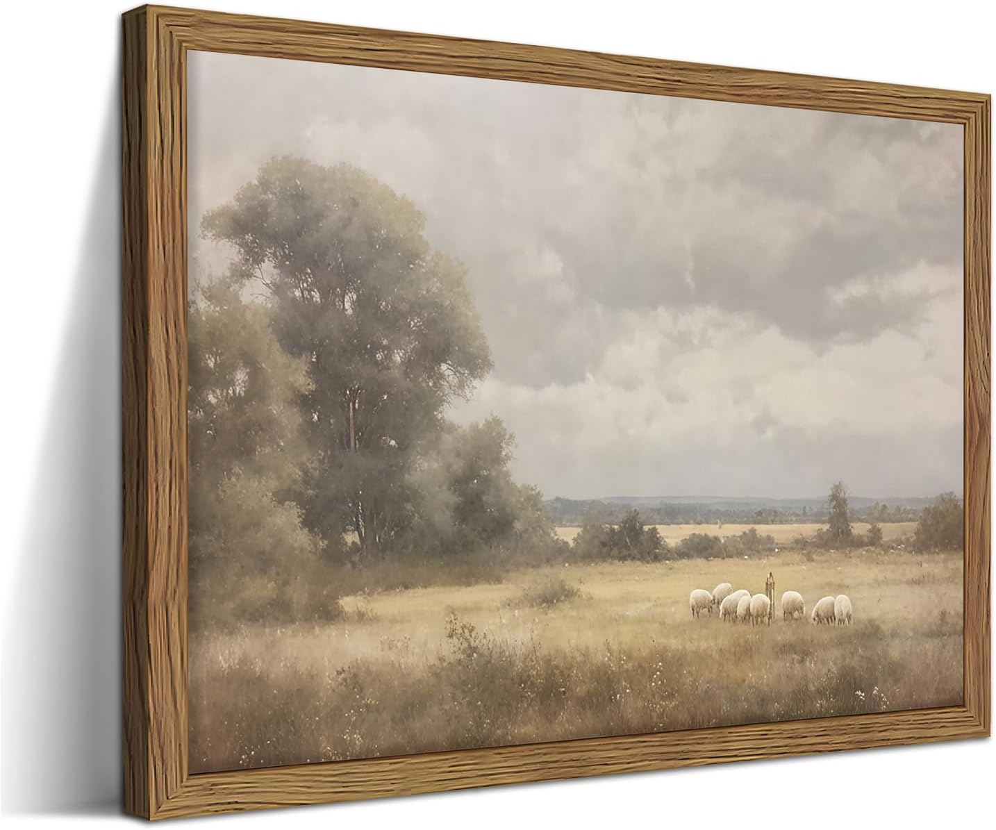 BGFCE Modern Christian Jesus Wall Art, The Lord is my Shepherd Canvas Prints, Vintage Peaceful Painting of Jesus, Spiritual Pastoral Wall Decor for Church Prayer Room Living Room Bedroom 12x16 inch
