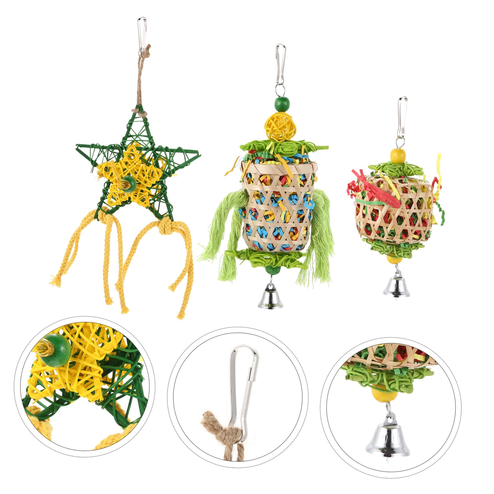 Beaupretty 9pièces Jouets à Mâcher pour Oiseaux Jouets pour Perroquets Naturel Accessoires De Cage pour Oiseaux pour Parrots Et Perroquets