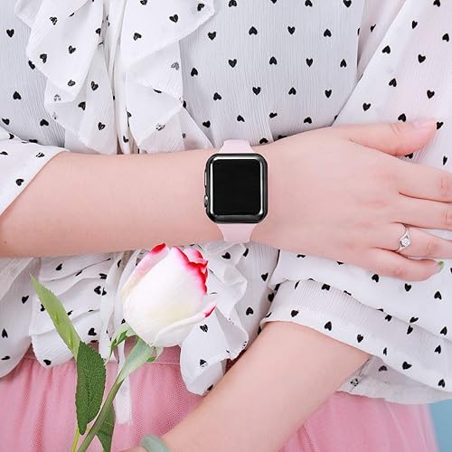 Miniatura 5 de GEAK Juego de 3 fundas para Apple Watch de 1.49 pulgadas, con suave protector de pantalla de alta sensibilidad HD y TPU y protección anticaídas de