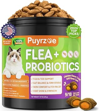 Puyrzoe Cat Flea Treatment Chews, Flea Treatment for Cats, 500 Ct