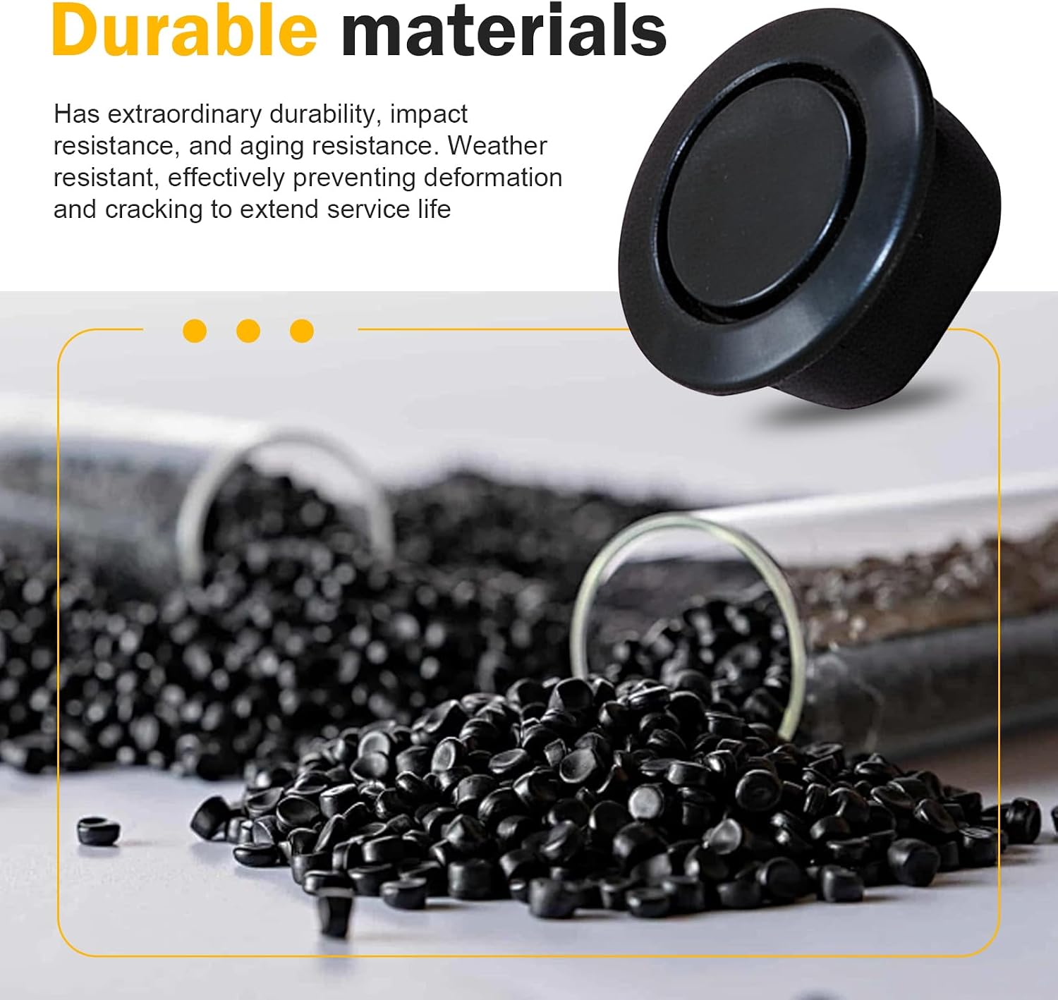 10 PCS Car Bumper Radar Hole Cover Plugs, Backup Warning Radar Sensor Hole Plug, Snap-in Tight Fit Protection Cap, Universal for 0.98" - 1.02" Front Rear Bumper Hole (Black)