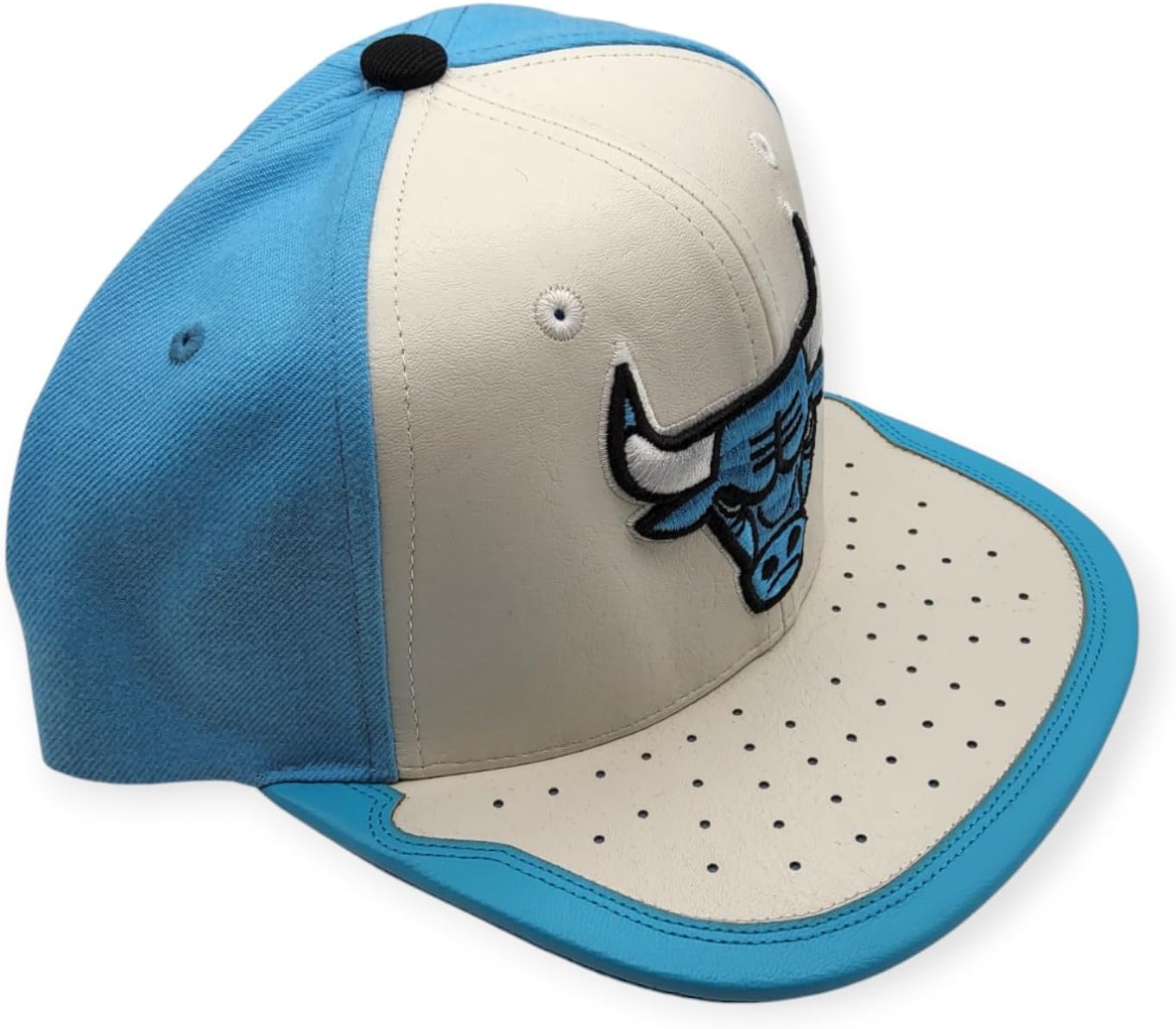 Mitchell and Ness Chicago Bulls Day One White/Light Blue Adjustable Snapback Hat Cap