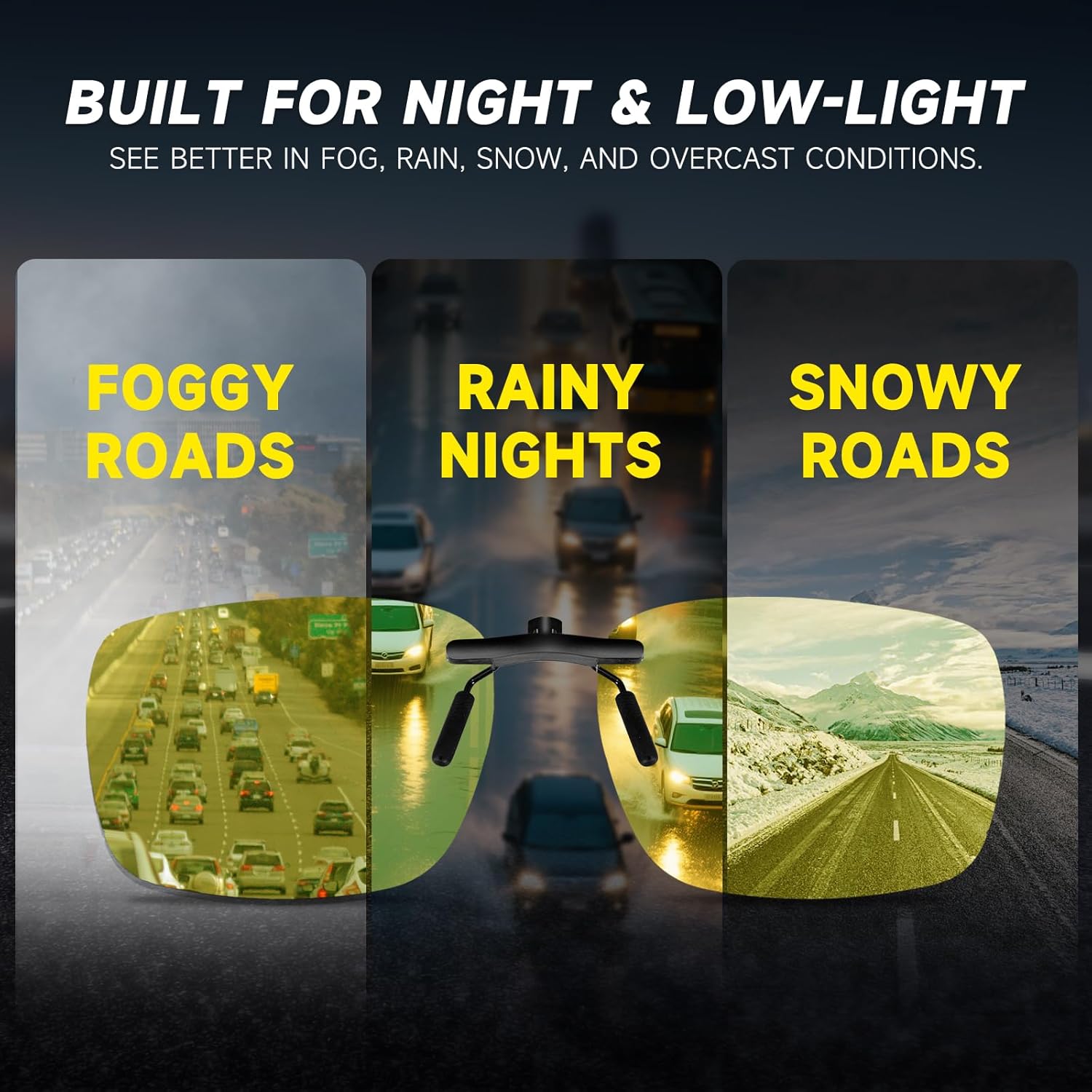 Polarized Clip-On & Flip-Up Driving Glasses – Night Vision or Sun Lens, UV400 Over-Glasses Clip - Image 4