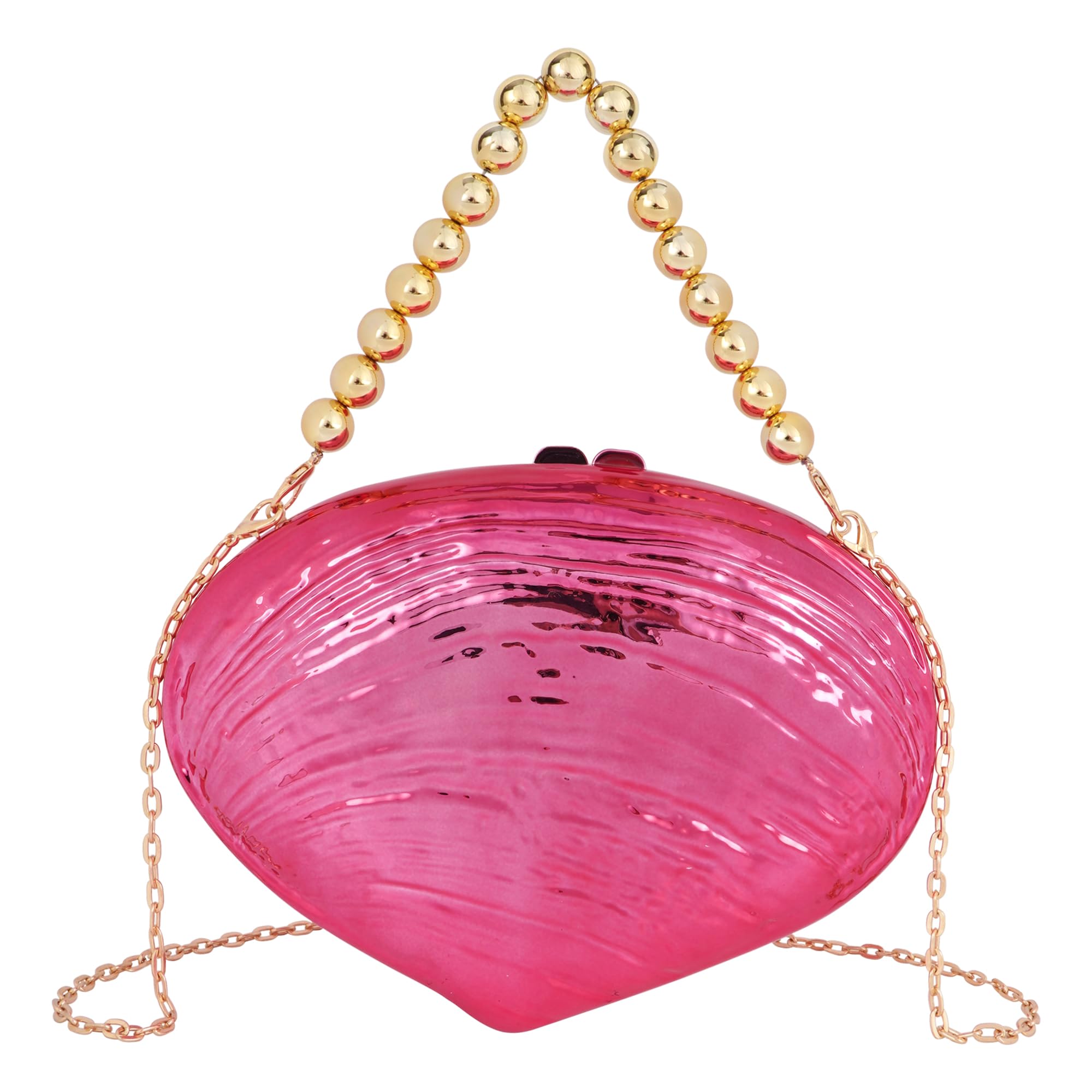 Women Seashell Evening Bag Purse Mermaid Chain Strap Clutch Handbag Shoulder Bag