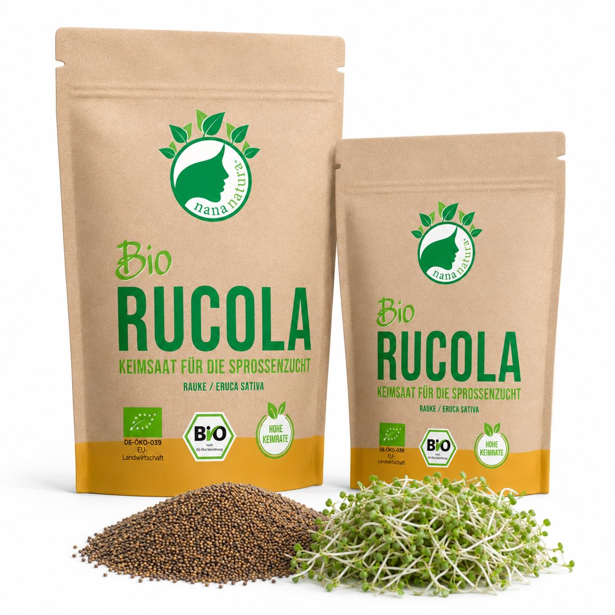 NanaNatura's Bio Sprossen Samen | Keimfähige Saaten zur Sprossenzucht | Microgreens fürs Sprossenglas | geprüft & abgefüllt in Deutschland