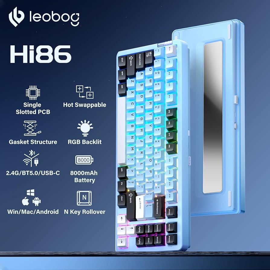 Amazon.com: LEOBOG Hi86 Wireless Keyboard, Gasket Aluminum